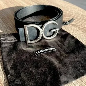 DOLCE & GABBANA シルバーメタルバックルブラックNERO ベルト DOLCE & GABBANA シルバーメタルバックルブラックNERO ベルト